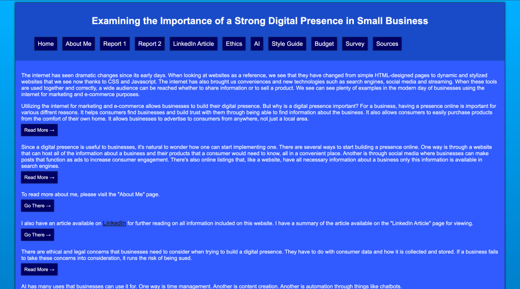 Bachelor's Essay Website Homepage